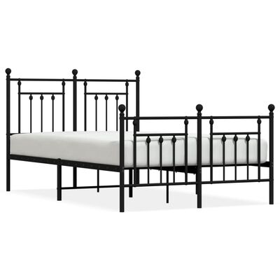 vidaXL Estructura cama sin colchón con estribo metal negro 120x200 cm