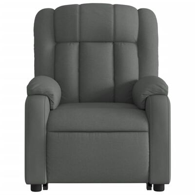 vidaXL Sillón eléctrico reclinable elevable de tela gris oscuro