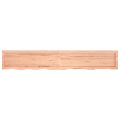 vidaXL Encimera baño madera maciza tratada marrón claro 180x30x(2-4)cm