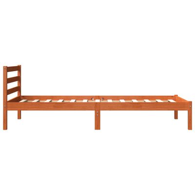 vidaXL Cama sin colchón madera maciza de pino marrón cera 100x200 cm