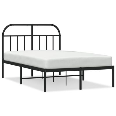 vidaXL Estructura cama sin colchón con cabecero metal negro 120x190 cm