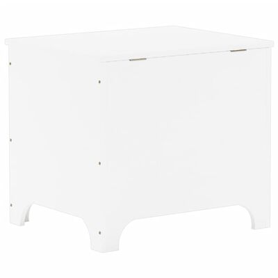 vidaXL Caja de almacenaje y tapa RANA madera maciza blanca 60x49x54 cm