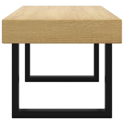 vidaXL Mesa de centro MDF y hierro marrón claro y negro 90x45x40 cm