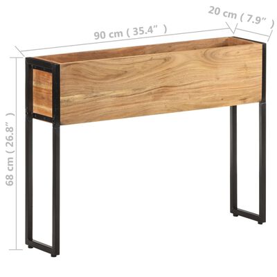 vidaXL Jardinera de madera maciza de acacia 90x20x68 cm