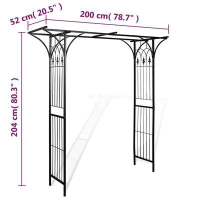 vidaXL Arco de jardín 200x52x204 cm