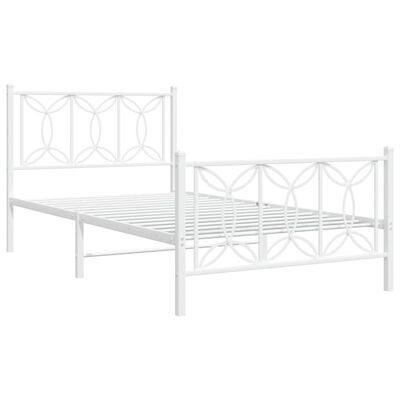 vidaXL Estructura cama sin colchón con estribo metal blanco 100x200 cm