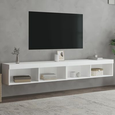 vidaXL Muebles de TV con luces LED 2 uds blanco 100x30x30 cm