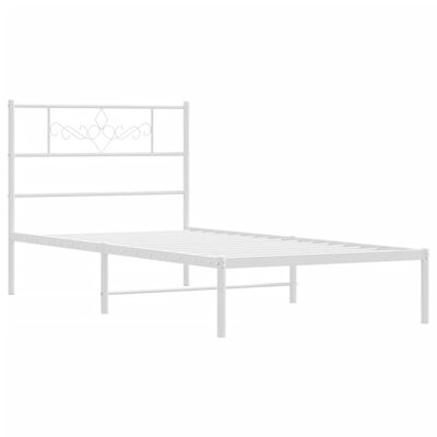 vidaXL Estructura cama sin colchón con cabecero metal blanco 100x190cm