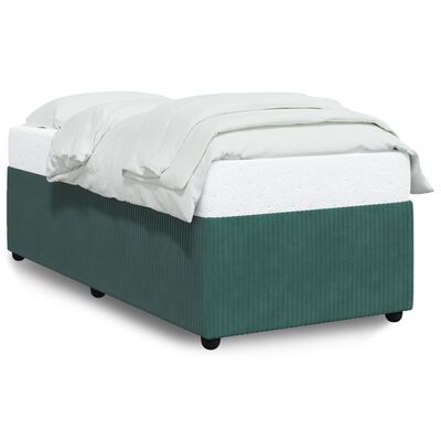 vidaXL Estructura de cama sin colchón terciopelo verde oscuro 80x200cm