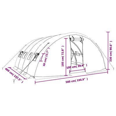 vidaXL Invernadero con estructura de acero blanco 20 m² 5x4x2,3 m