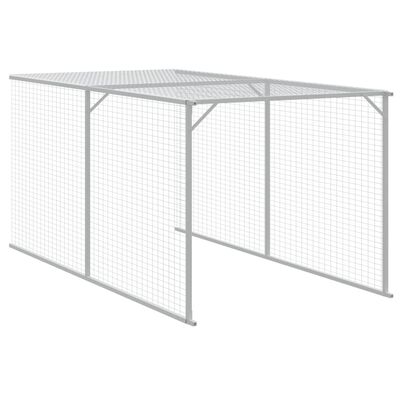 vidaXL Gallinero y corral acero galvanizado gris claro 110x1221x110 cm