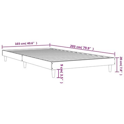 vidaXL Estructura de cama sin colchón madera roble Sonoma 100x200 cm