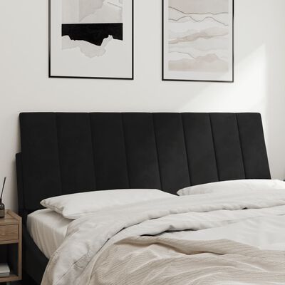 vidaXL Cabecero de cama acolchado terciopelo negro 140 cm