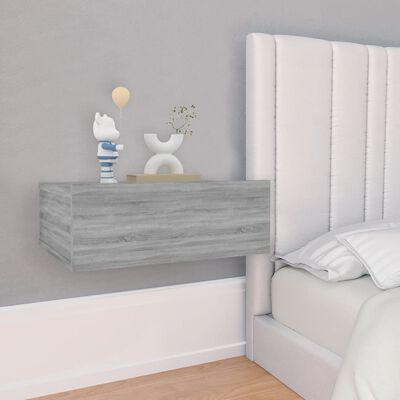 vidaXL Mesita de noche flotante 2 uds madera gris Sonoma 40x30x15 cm