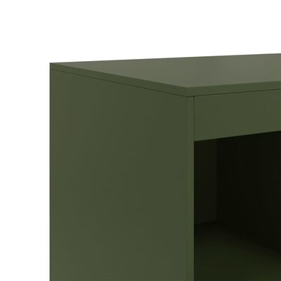 vidaXL Aparador de acero verde oliva 67x39x95 cm