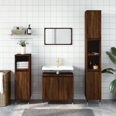 vidaXL Armario de baño madera de ingeniería marrón roble 58x33x60 cm