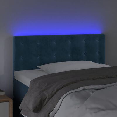 vidaXL Cabecero con LED de terciopelo azul oscuro 80x5x78/88 cm