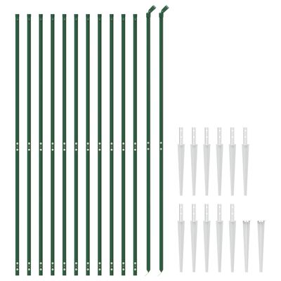 vidaXL Cerca de alambre con pinchos de anclaje verde 2,2x25 m