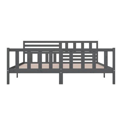 vidaXL Estructura de cama de madera maciza gris 200x200 cm