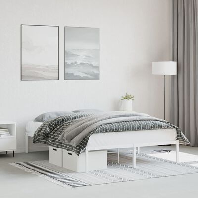 vidaXL Estructura de cama de metal blanca 140x190 cm