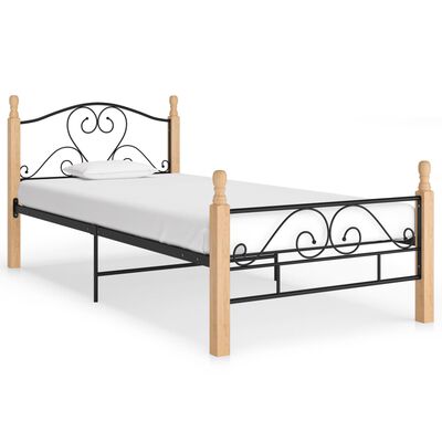 vidaXL Estructura de cama sin colchón metal negro 100x200 cm