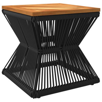 vidaXL Mesa de centro base de alambre madera acacia negro 38x38x38 cm