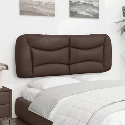 vidaXL Cabecero de cama acolchado cuero sintético marrón 120 cm