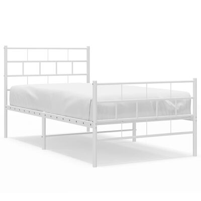 vidaXL Estructura cama sin colchón con estribo metal blanco 100x190 cm