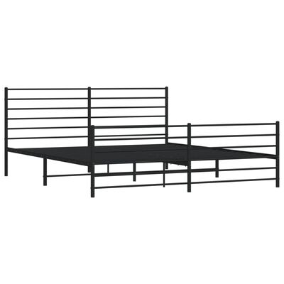 vidaXL Estructura cama sin colchón con estribo metal negro 200x200 cm