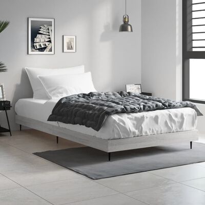 vidaXL Estructura de cama madera de ingeniería gris Sonoma 100x200 cm