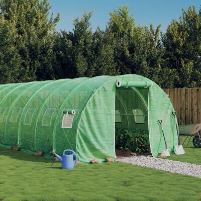 vidaXL Invernadero con estructura de acero verde 54 m² 18x3x2 m