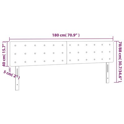 vidaXL Cabecero con LED de tela gris claro 180x5x78/88 cm