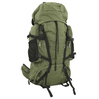 vidaXL Mochila de senderismo tela oxford verde militar 60 l