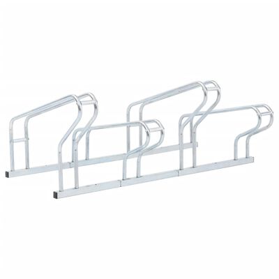 vidaXL Soporte para 4 bicicletas suelo independiente acero galvanizado