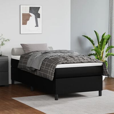 vidaXL Estructura de cama de cuero sintético negro 100x200 cm