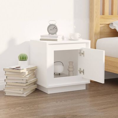 vidaXL Mesita de noche madera contrachapada blanco 44x35x45 cm