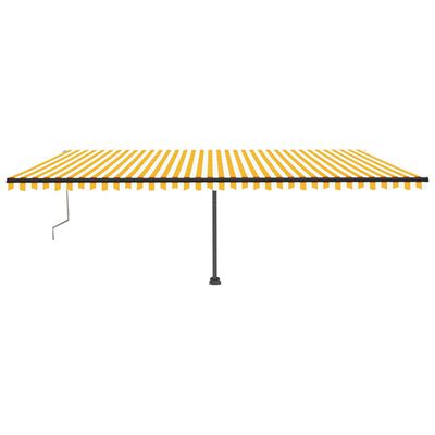 vidaXL Toldo automático LED sensor de viento amarillo blanco 600x350cm