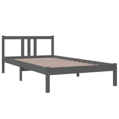 vidaXL Estructura de cama madera maciza gris 100x200 cm