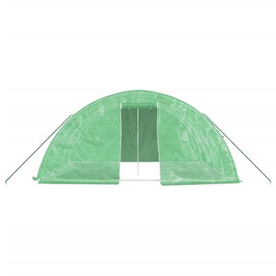 vidaXL Invernadero con estructura de acero verde 20 m² 5x4x2,3 m