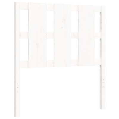 vidaXL Estructura de cama con cabecero madera maciza blanco 90x190 cm