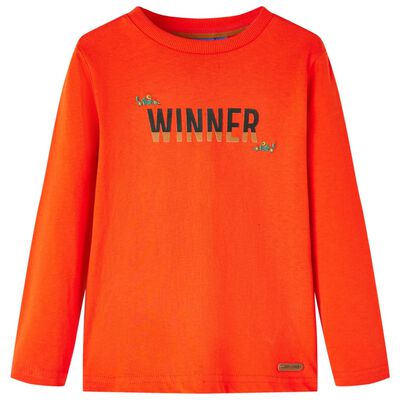 Camiseta infantil de manga larga naranja brillo 140