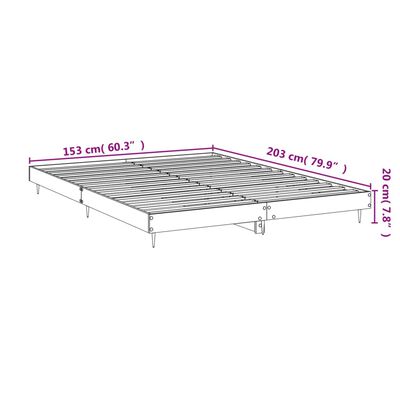 vidaXL Estructura de cama sin colchón madera roble ahumado 150x200 cm