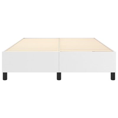 vidaXL Estructura de cama de cuero sintético blanco 140x190 cm