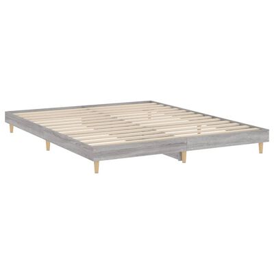 vidaXL Estructura de cama madera de ingeniería gris Sonoma 160x200 cm