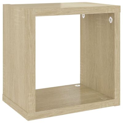 vidaXL Estantes de cubo de pared 6 uds blanco roble 22x15x22 cm