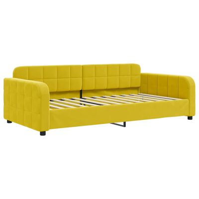 vidaXL Sofá cama con colchón terciopelo amarillo 100x200 cm