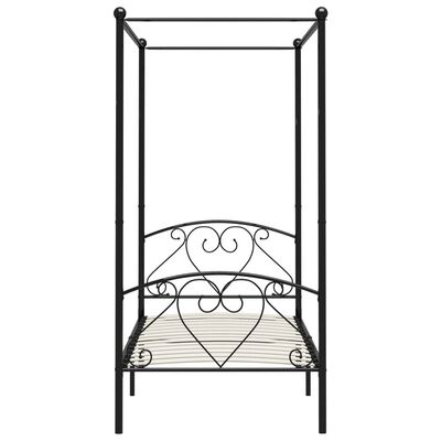 vidaXL Estructura cama con dosel sin colchón metal negro 100x200 cm