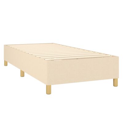 vidaXL Cama box spring con colchón tela color crema 90x190 cm