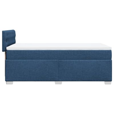 vidaXL Cama box spring con colchón tela azul 90x190 cm