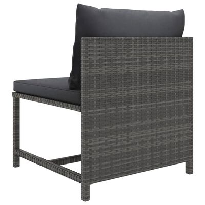 vidaXL Set de muebles de jardín 11 pzas y cojines ratán sintético gris